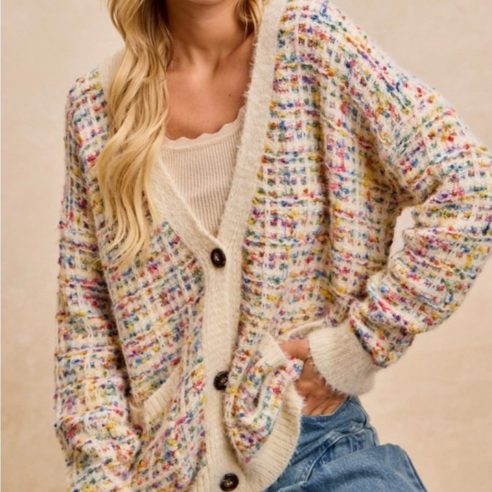 BiBi Colorful Knit Cardigan Sweater
